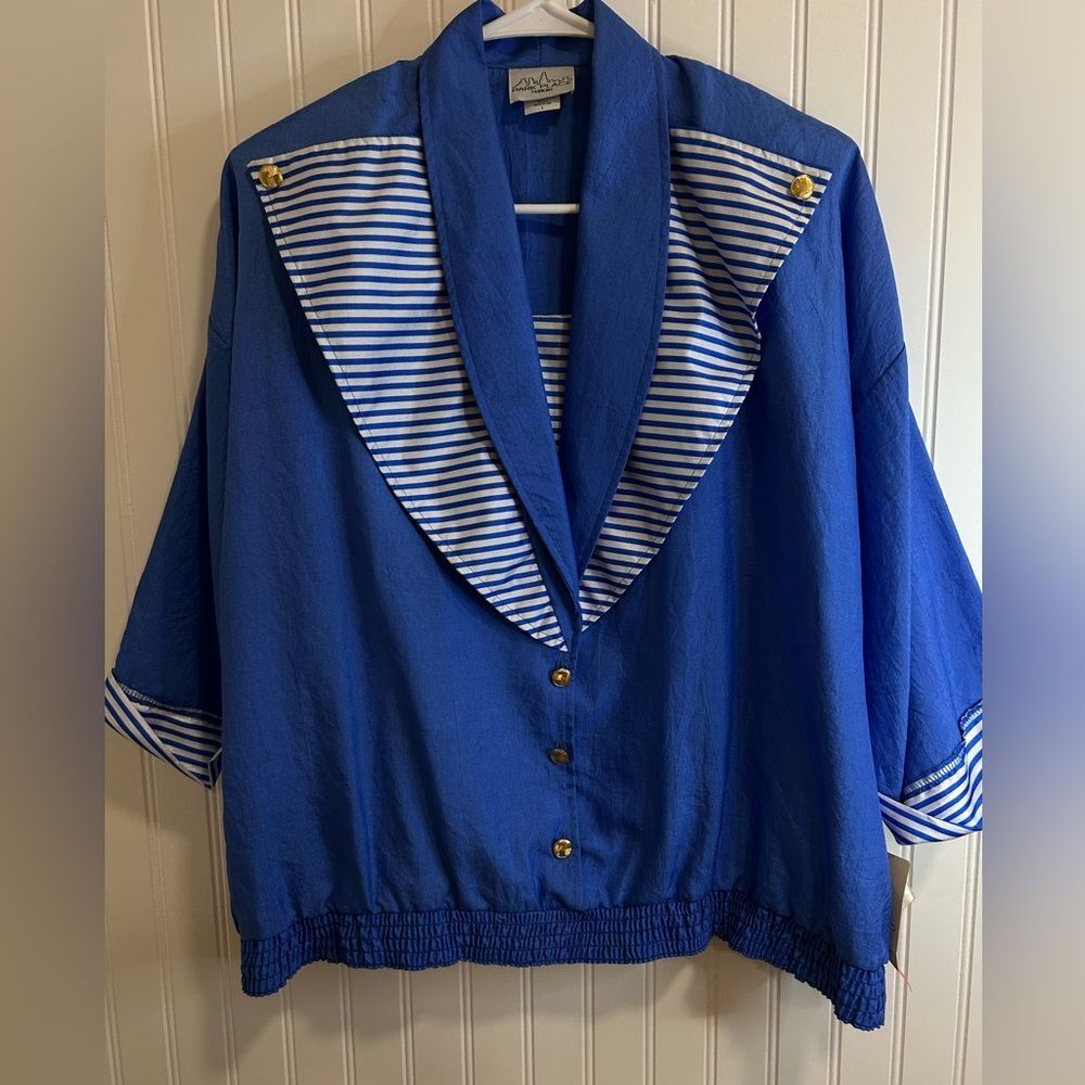PARk PLACE Women's Blue Varsity Jacket Nautic. Made in USA SIZE L .